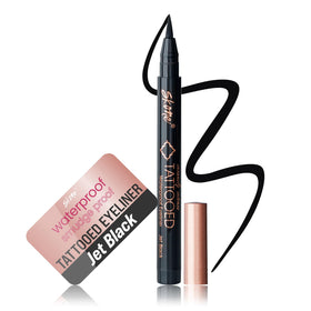 Skone front packaging showing pen and bold jet-black finish benefit long wear
