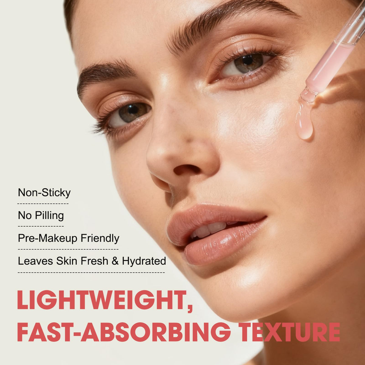 SKSOYT serum placed among moisturizer and sunscreen to show layering in routine