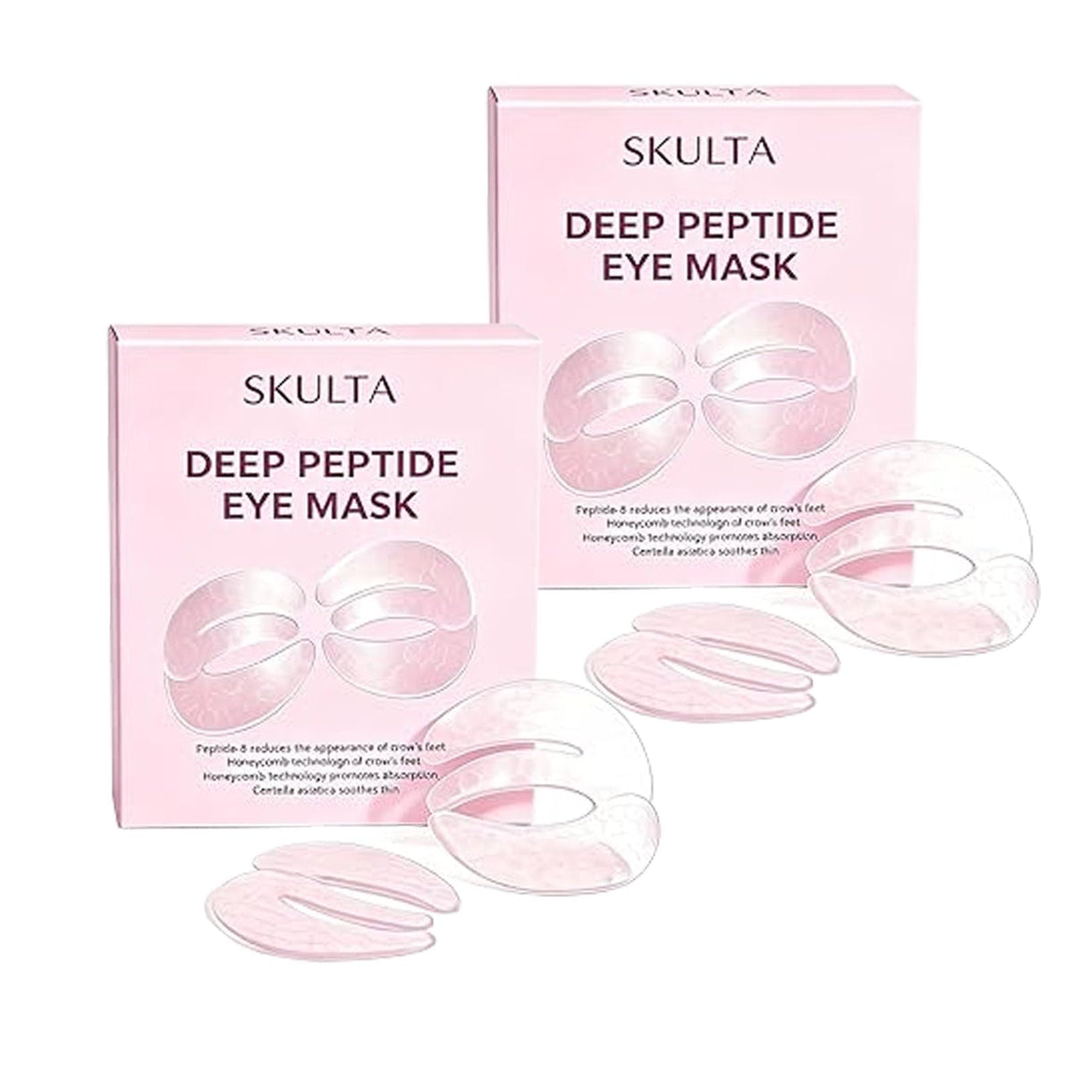 Skulta front packaging of three-piece eye mask showing contents and easy-to-use design
