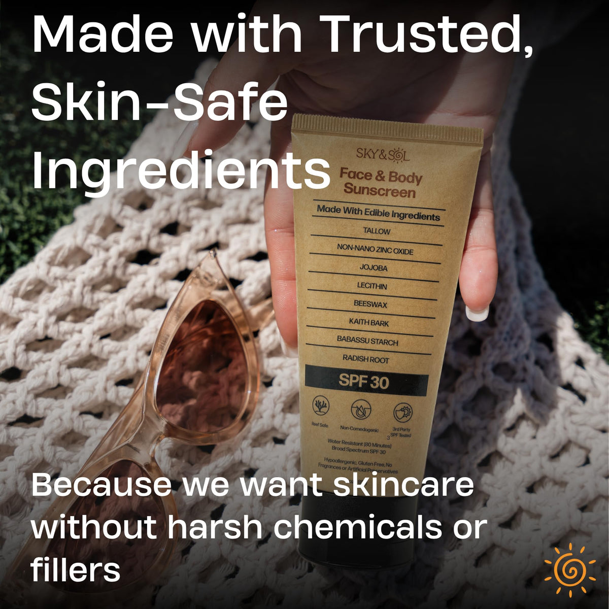 Sky and Sol application on face demonstrating easy blending and makeup-ready feel