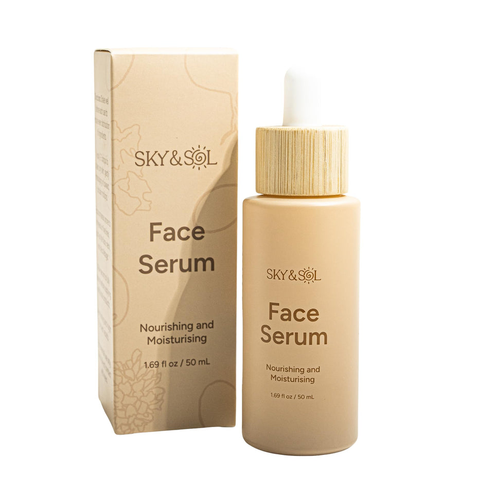 Sky and Sol front bottle showing clean label and compact 50ml design benefits clarity