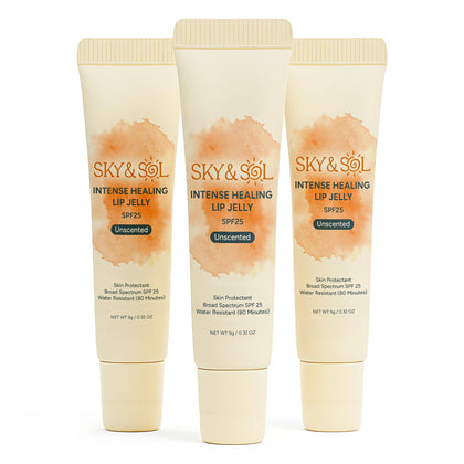 Sky and Sol front packaging showing three tubes and product benefit