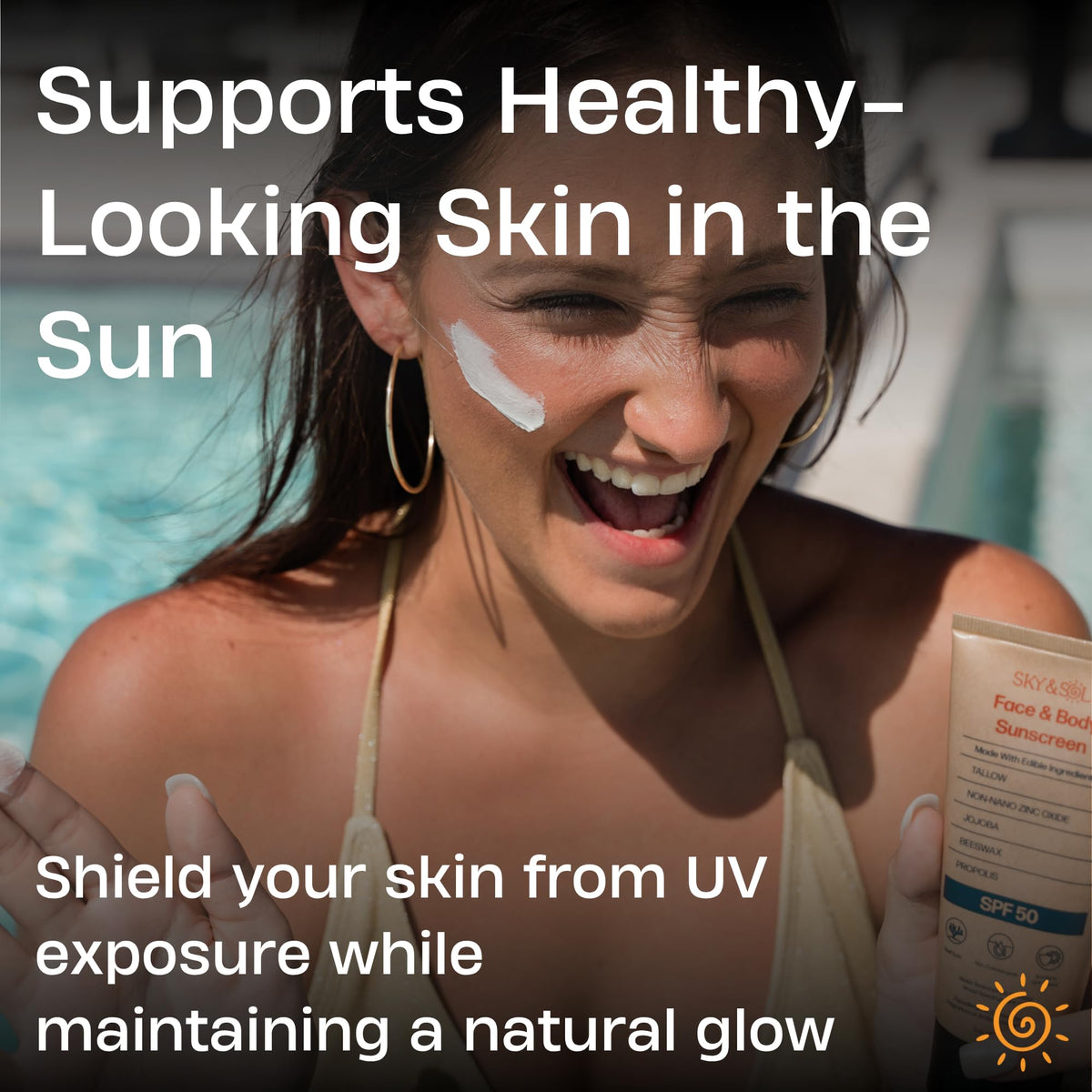 sky and sol label close-up showing ingredients and reef-safe benefit