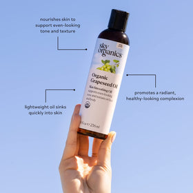 Sky Organics being applied to face to boost moisture and improve skin feel