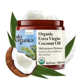 Sky Organics front jar packaging showing label and size benefit