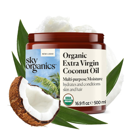Sky Organics front jar packaging showing label and size benefit