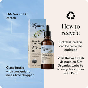 Sky Organics label certifications close-up, displays USDA organic and cruelty-free benefit