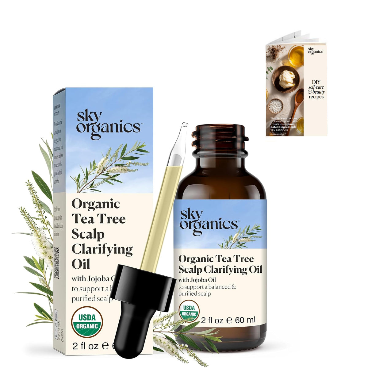 Sky Organics dropper dispensing oil, demonstrates precise application benefit