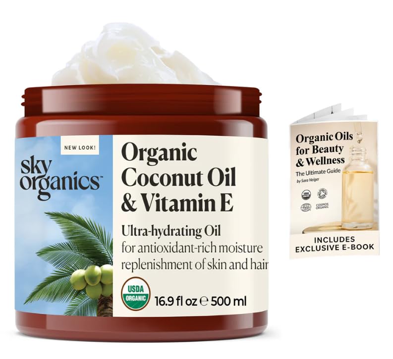 Sky Organics oil pouring texture close-up illustrating rich hydration and smoothness