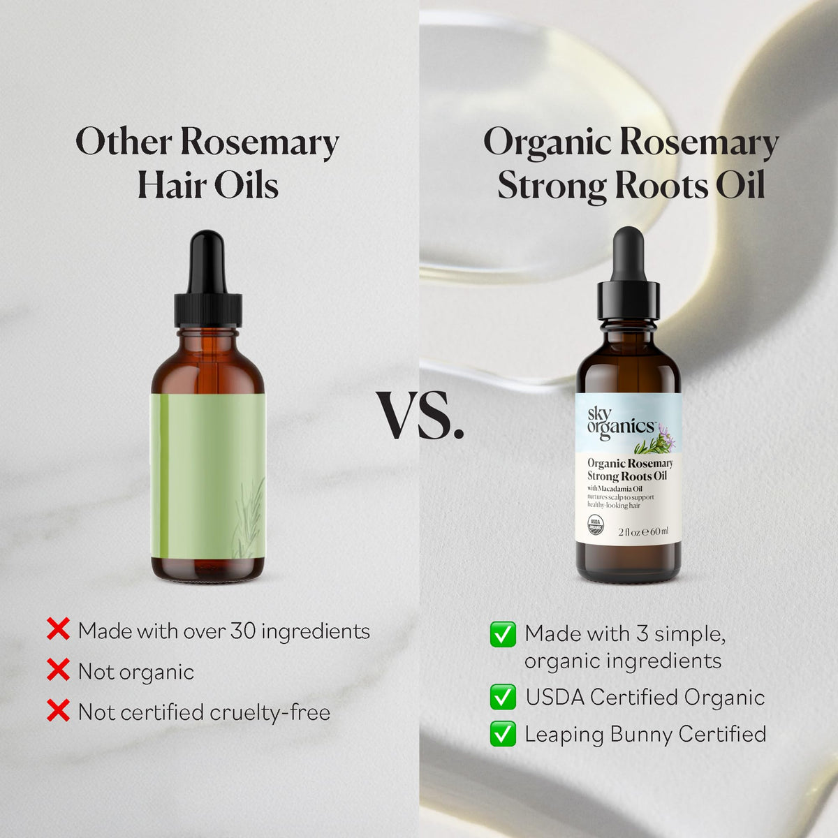 Sky Organics bottle held in hand to show 2 fl oz scale and travel friendly benefit