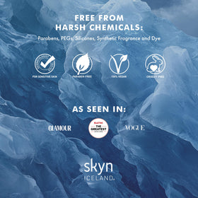 skyn ICELAND patches on bathroom vanity staged for at-home treatment and relaxation benefit