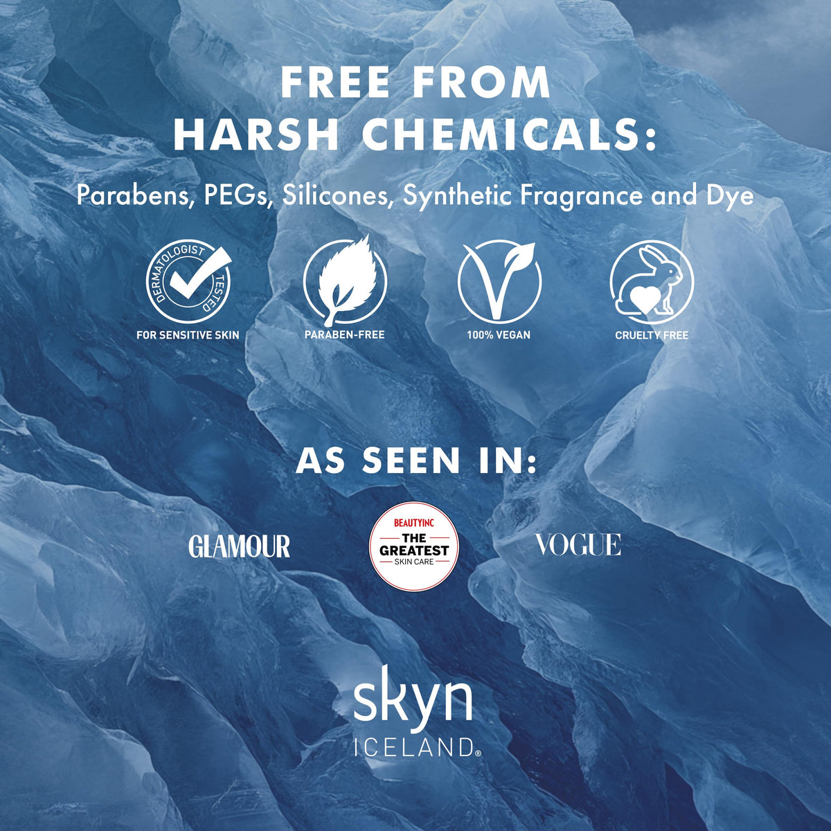 skyn ICELAND patches on bathroom vanity illustrating convenient at-home treatment