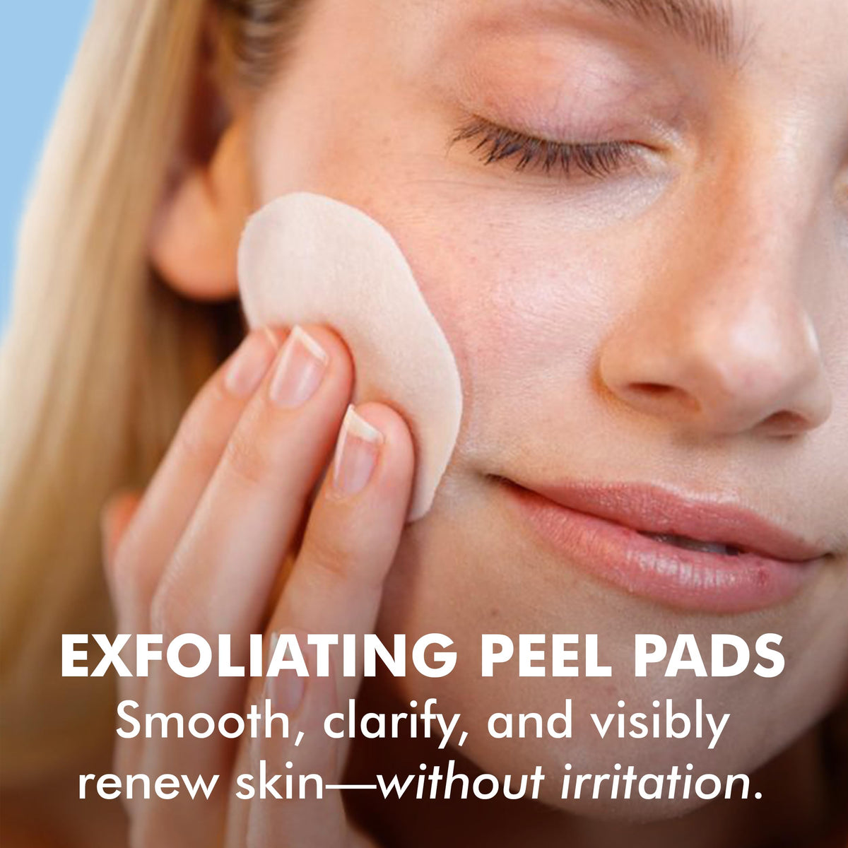 skyn ICELAND pad texture close-up highlighting saturated soft fiber, gentle exfoliation