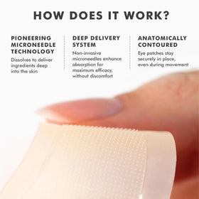 skyn ICELAND patch applied under eye demonstrating comfortable fit