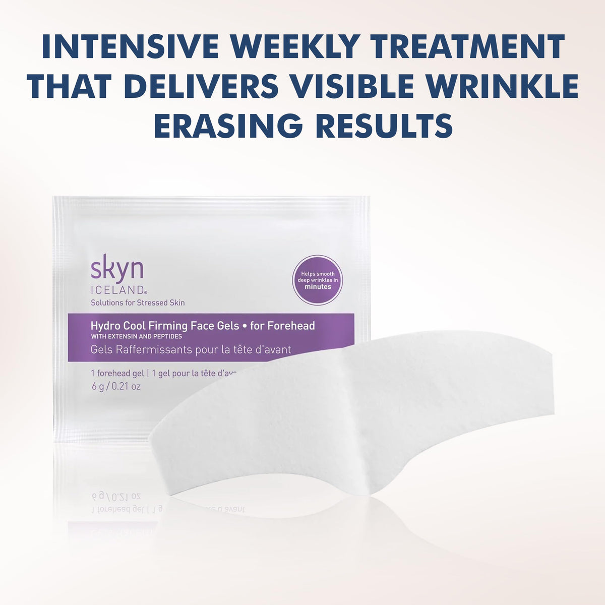 skyn ICELAND patch applied on forehead demonstrating quick 10-minute use