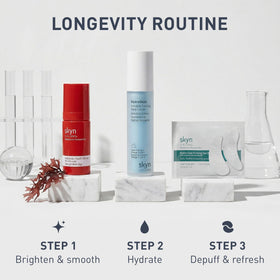 skyn ICELAND bottle on bathroom vanity conveying daily routine ease
