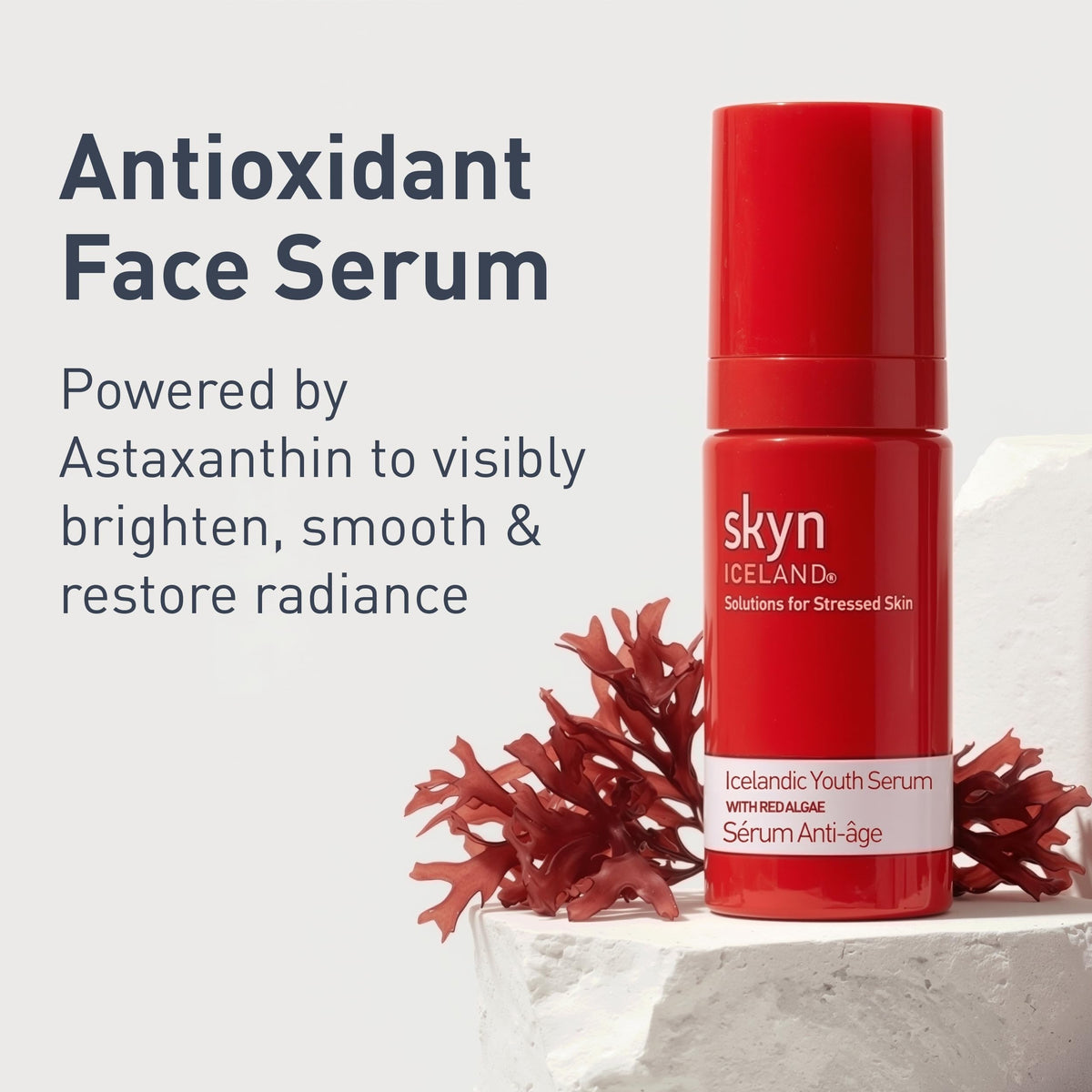 skyn ICELAND pump and label close-up highlighting clean formula benefits