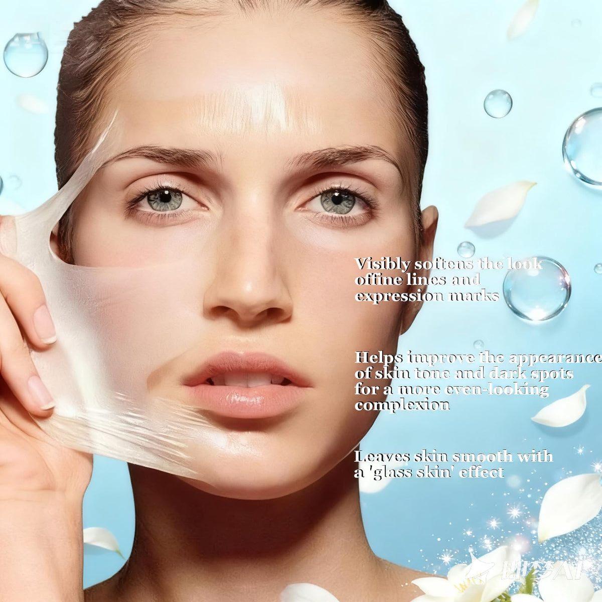 skynflow before and after comparison on cheek area, visibly smoother texture benefit