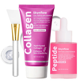 skynflow front packaging showing the two-step skincare set and clear benefits
