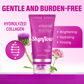SKYNFLOW next to common items to show 95ml scale and long-lasting supply