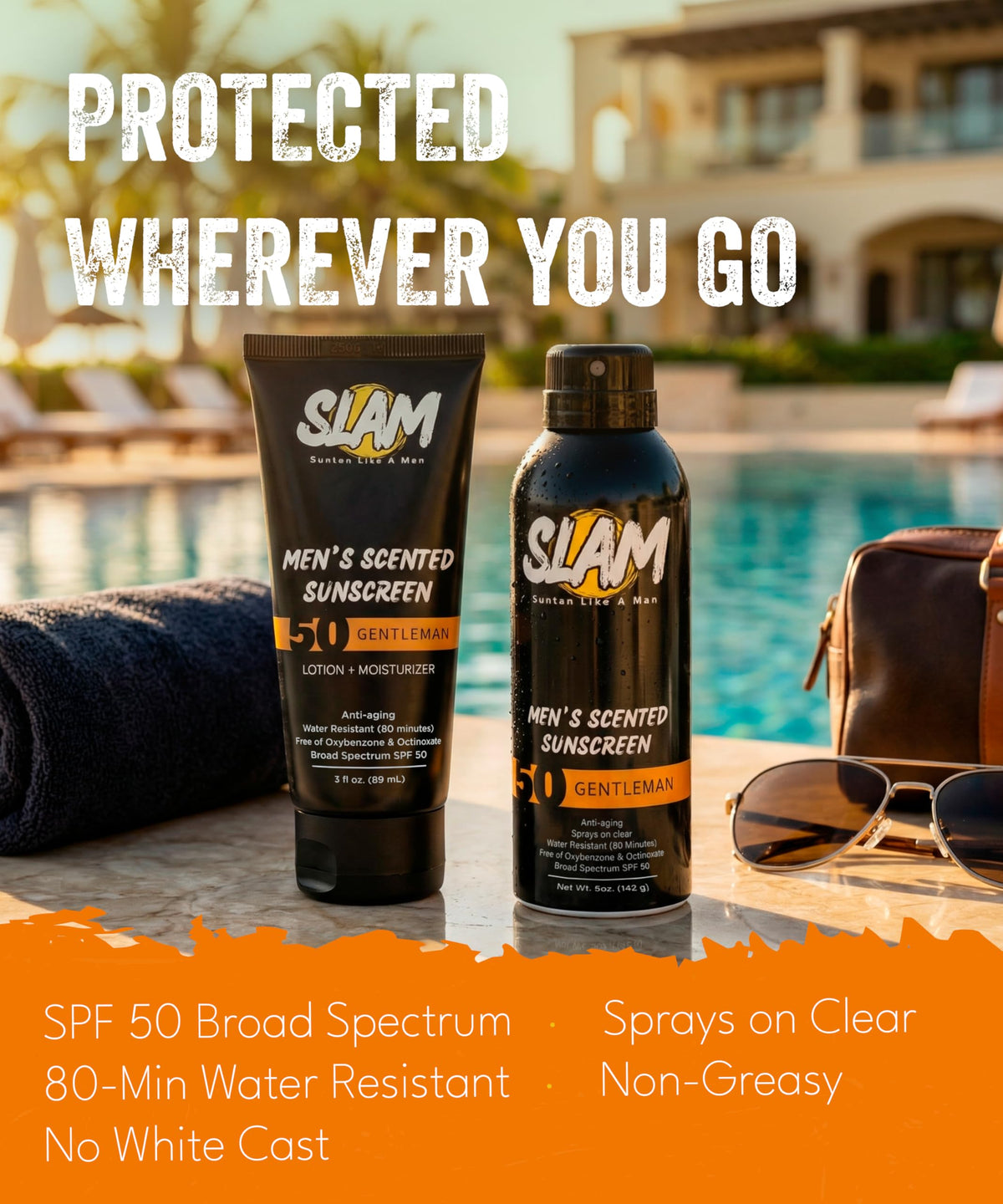SLAM sunscreen label closeup showing clean ingredients and reef-safe compliance