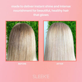 Sleek'e bottle in hand to show 50ml size and travel-friendly benefit