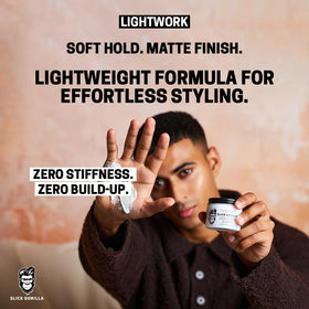 Slick Gorilla Lightwork label close-up with ingredients list for informed choice