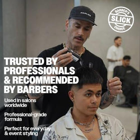 Slick Gorilla styling in-use in barbershop setting for everyday textured looks