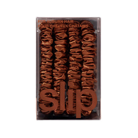SLIP auburn scrunchie displayed with gift box ideal for gifting and presentation