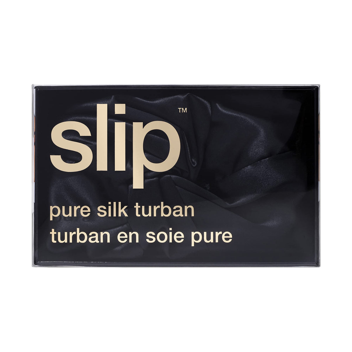 SLIP turban on head form showing coverage and how it prevents frizz