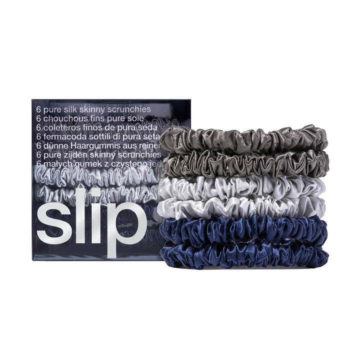 SLIP front packaging showing midnight silk set, luxurious presentation