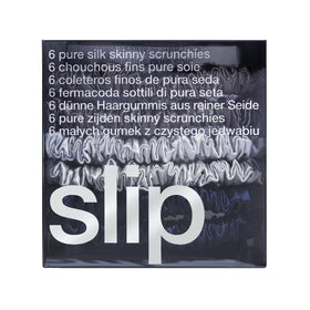SLIP all six scrunchies laid flat, coordinated midnight set