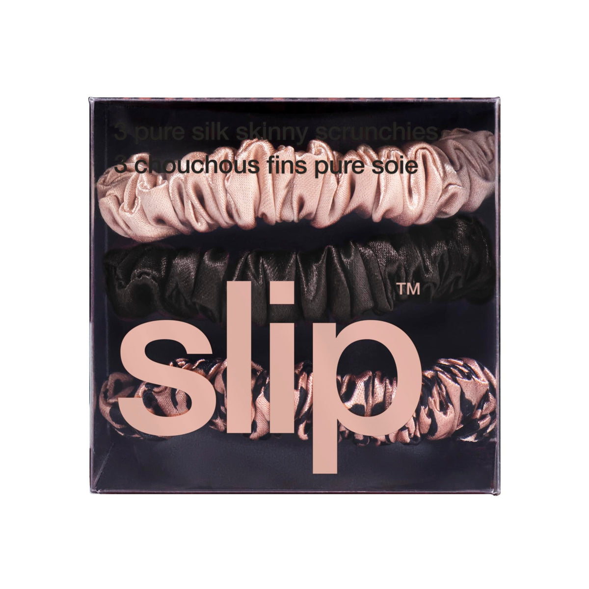 SLIP bundled scrunchies on neutral surface, coordinated colors for versatile styling