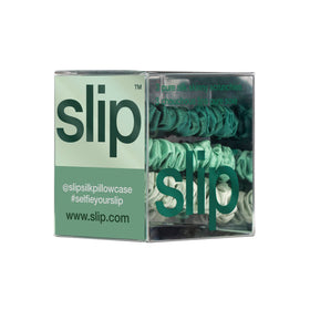 SLIP ivy skinny scrunchie displayed to show color and sleek hold