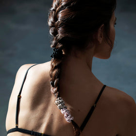 SLIP pink skinny scrunchies detail, gentle hold that minimizes hair creases