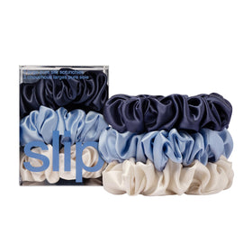 SLIP Skye pack front view showing three silk scrunchies and colors