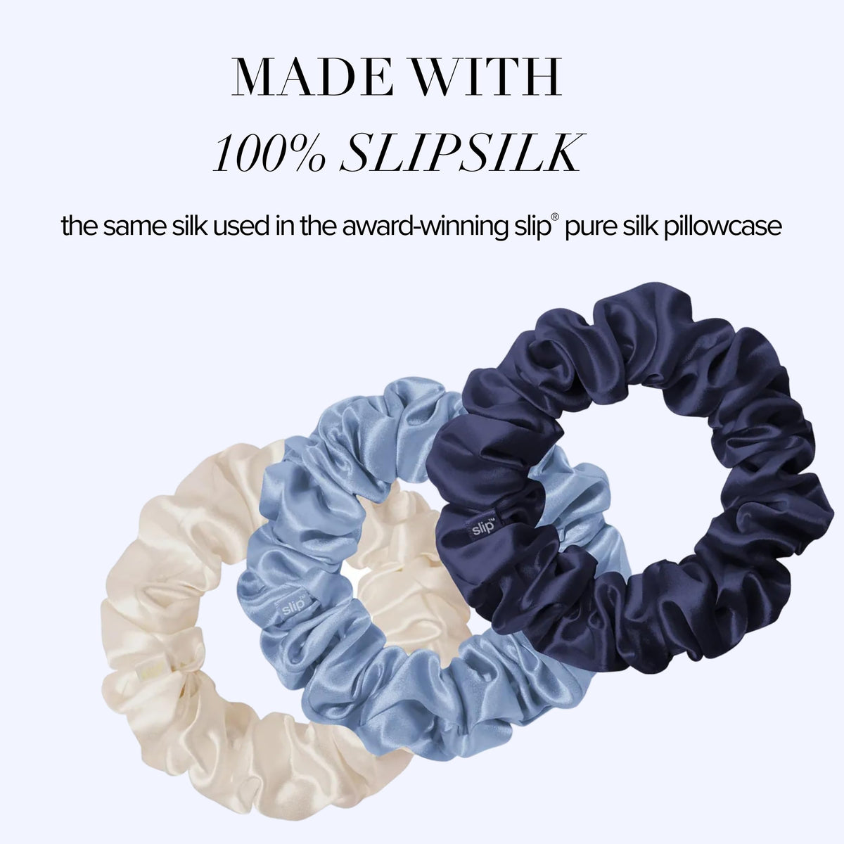SLIP vanilla scrunchie texture detail highlighting smooth Slipsilk finish