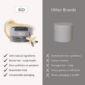 Slo styled women hair showing definition without shine or stiffness benefit