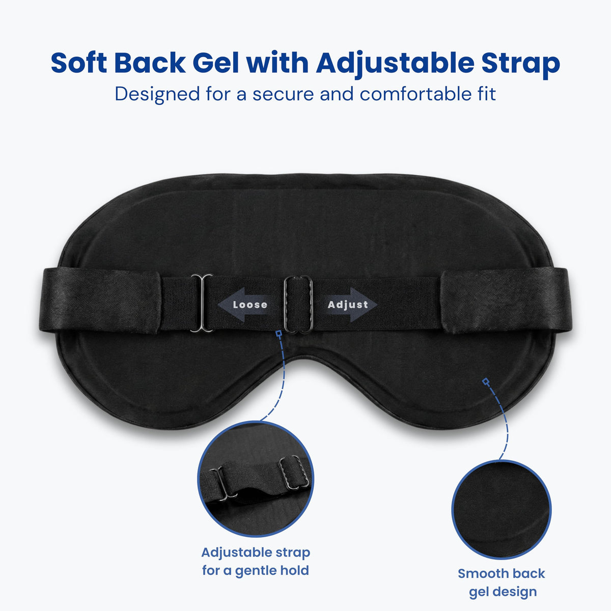 Slumbriq adjustable strap detail demonstrating secure customizable fit