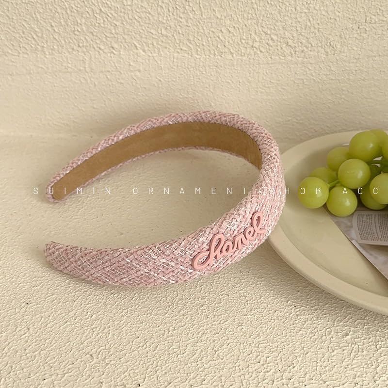 Sluxa pink headband worn by model showing polished hairstyle and hold