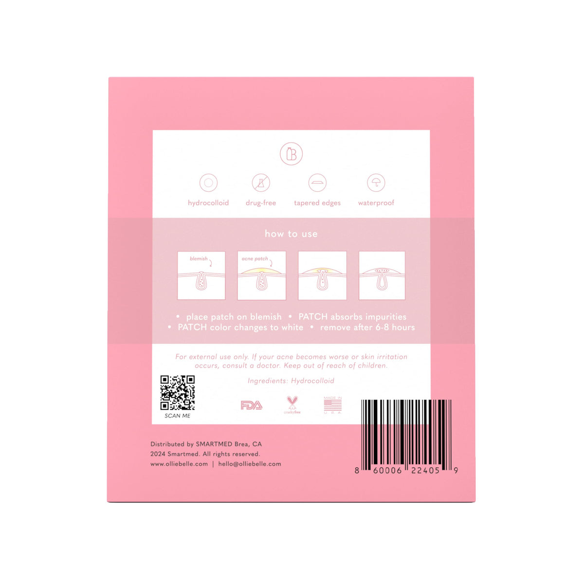SMARTMED close-up of single hydrocolloid dot highlighting thin profile