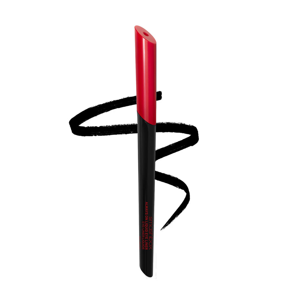 Smashbox front packaging showing pen and bold black pigment benefit longwear