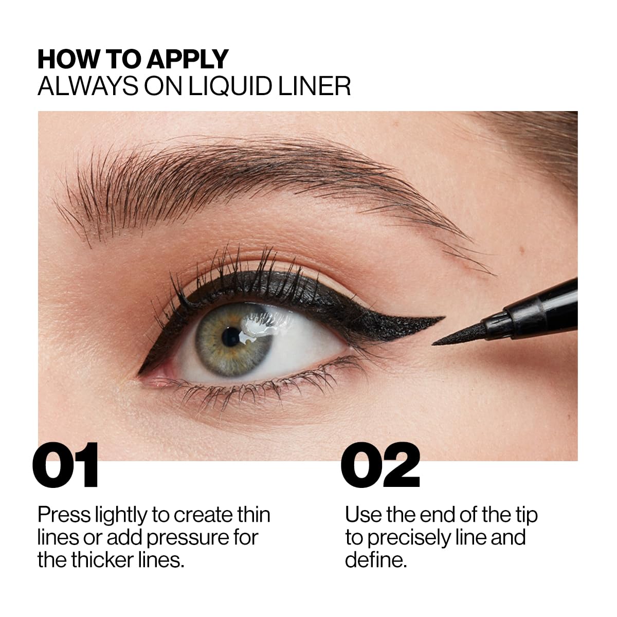 Smashbox close-up of felt tip demonstrating precision for crisp lines
