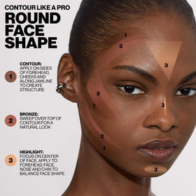 Smashbox palette being applied to cheek to show sculpting result and ease