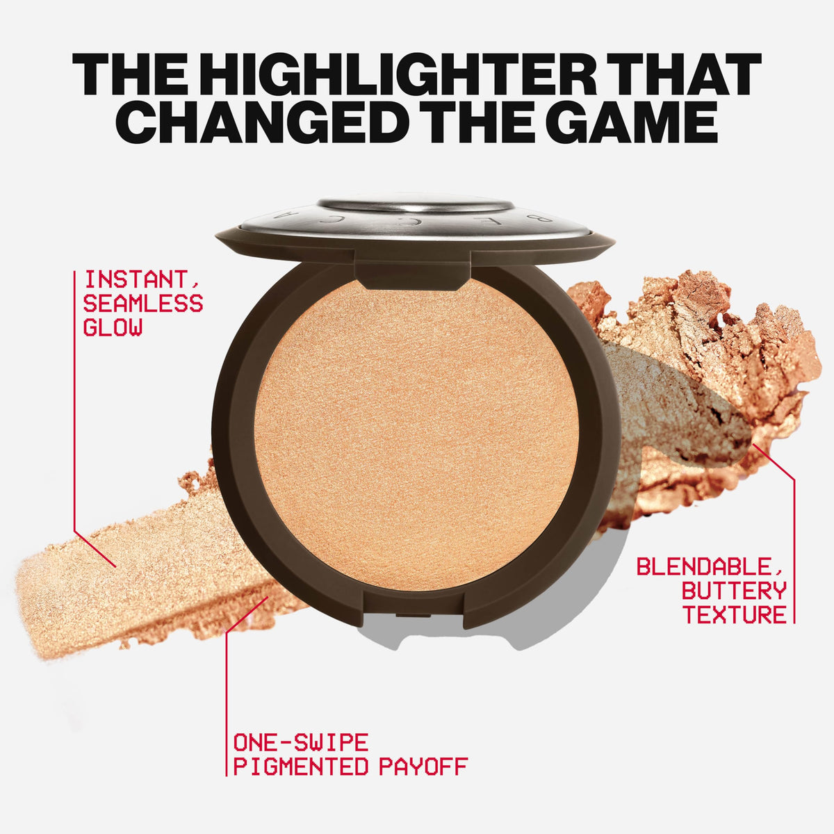 Smashbox x BECCA highlighted brow bone showing precise placement and natural sheen