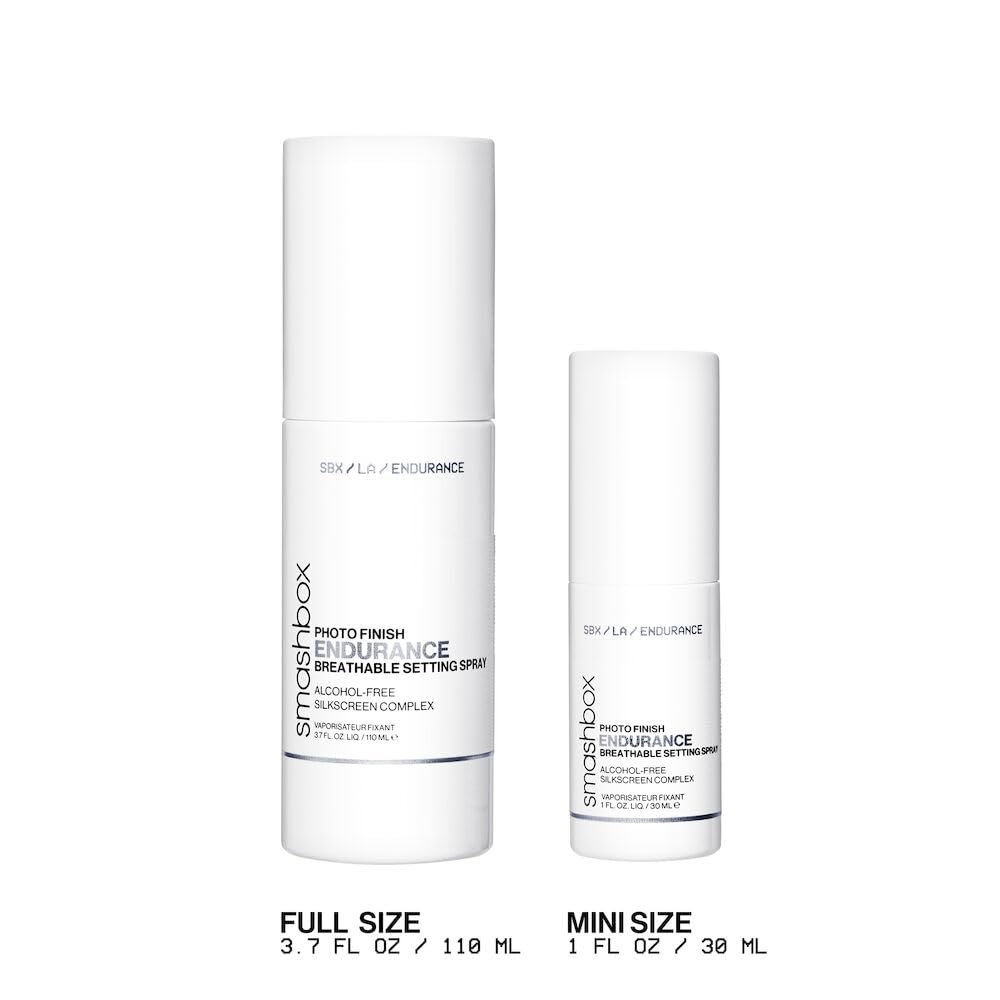 Smashbox before and after showing improved makeup longevity and finish