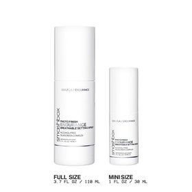Smashbox before and after showing improved makeup longevity and finish