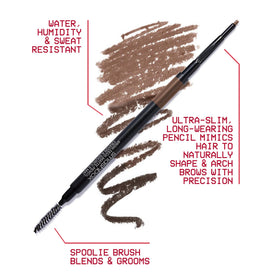 Close-up of Smashbox ultra-slim tip creating hairlike strokes for precision
