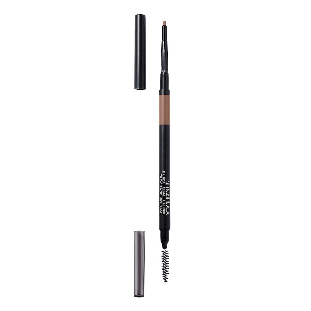 Smashbox pencil on vanity with brushes showing curated everyday brow routine