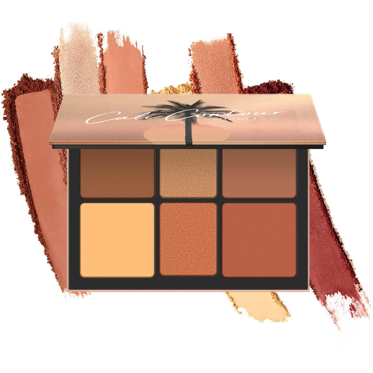 Smashbox palette front compact view showing six shades and sleek packaging for travel